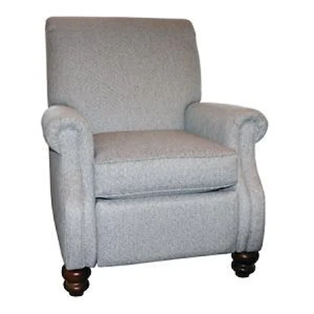 Traditional High Leg Recliner with Rolled Back